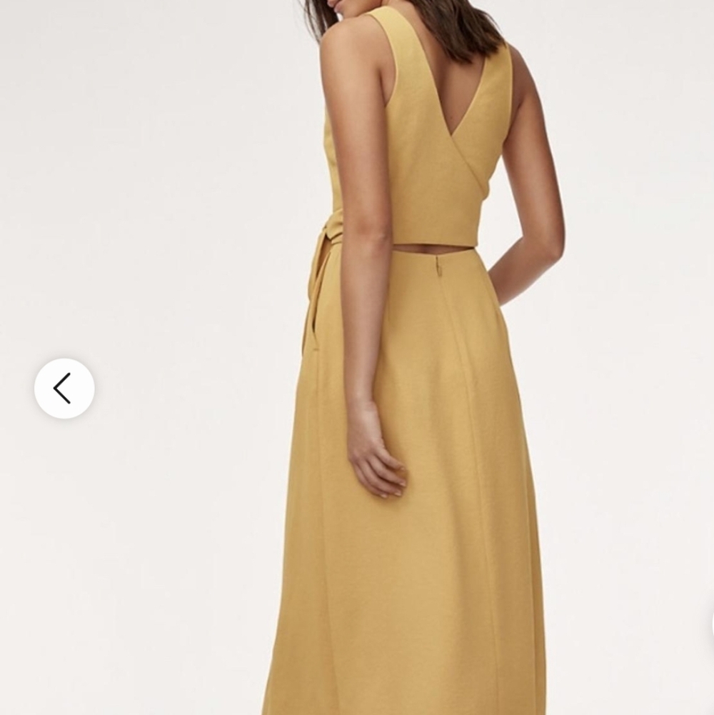 Aritzia Wilfred Sleeveless Dress Yellow 4 NWT - Picture 3 of 8